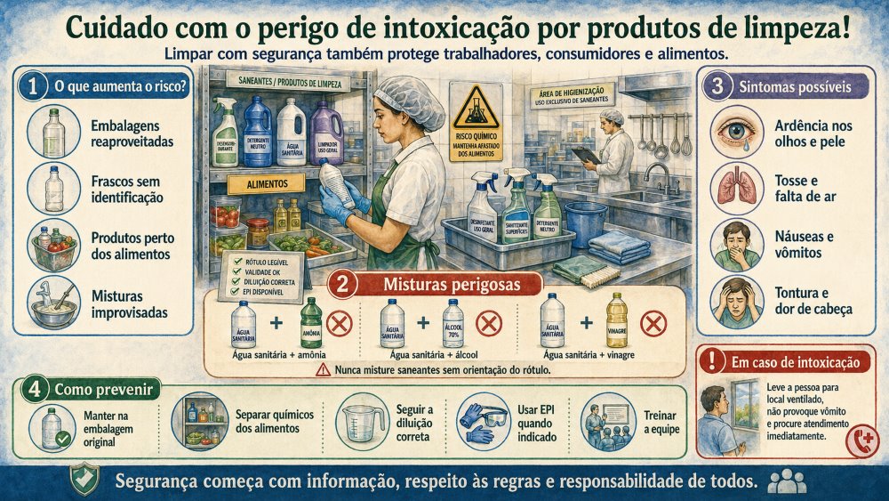 intoxicação por produtos de limpeza