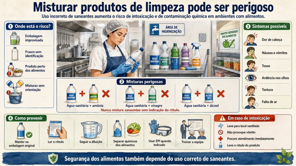 misturar produtos de limpeza