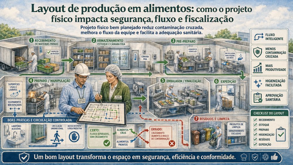 Layout de produção em alimentos
