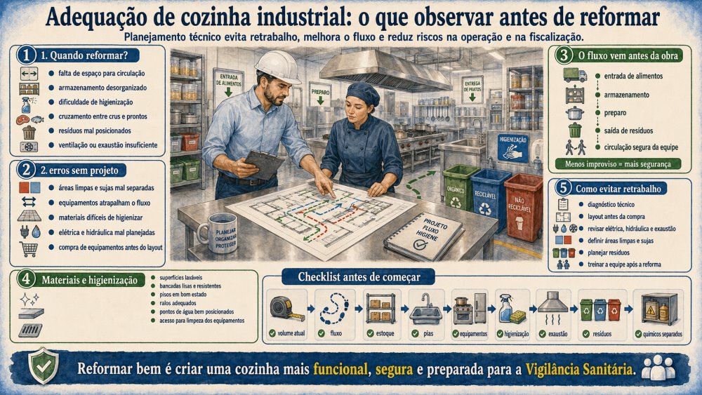 Adequação de cozinha industrial o que observar antes de reformar
