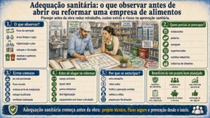 Adequação sanitária o que observar antes de abrir ou reformar uma empresa de alimentos