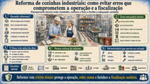 Reforma de cozinha industrial: como evitar erros que comprometem a operação e a fiscalização