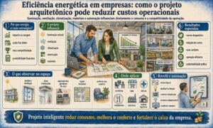 Eficiência energética em empresas como o projeto arquitetônico pode reduzir custos operacionais