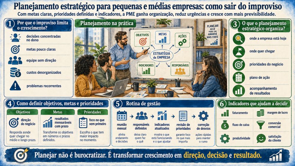 Planejamento estratégico para pequenas e médias empresas: como sair do improviso